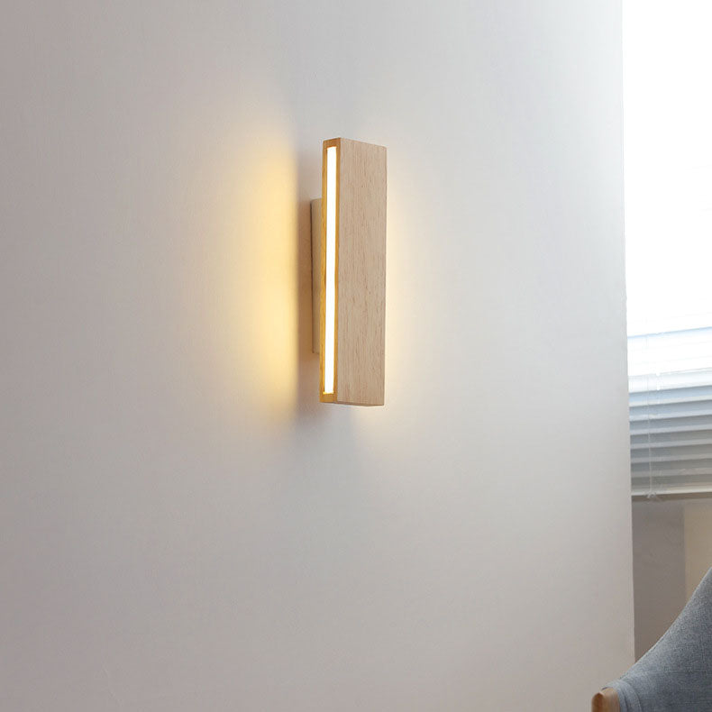 LED Sconce Light 12 Inch Wooden Acrylic Fixture Hallway Bedroom Living Room Hardwired Modern Minimal Décor Ambient Glow 12W 1200 Lumen Inter