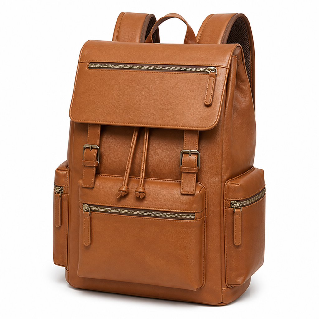 Genuine Leather Backpack | Stylish Laptop Carrier with Padded Straps | Versatile Storage for Work and Travel
