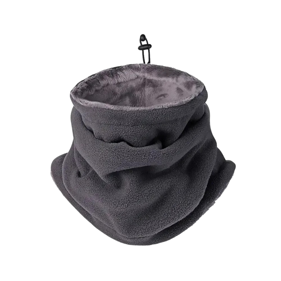 Adjustable Fleece Neck Warmer Gaiter with Drawstring for Winter Sports & Outdoor Activities