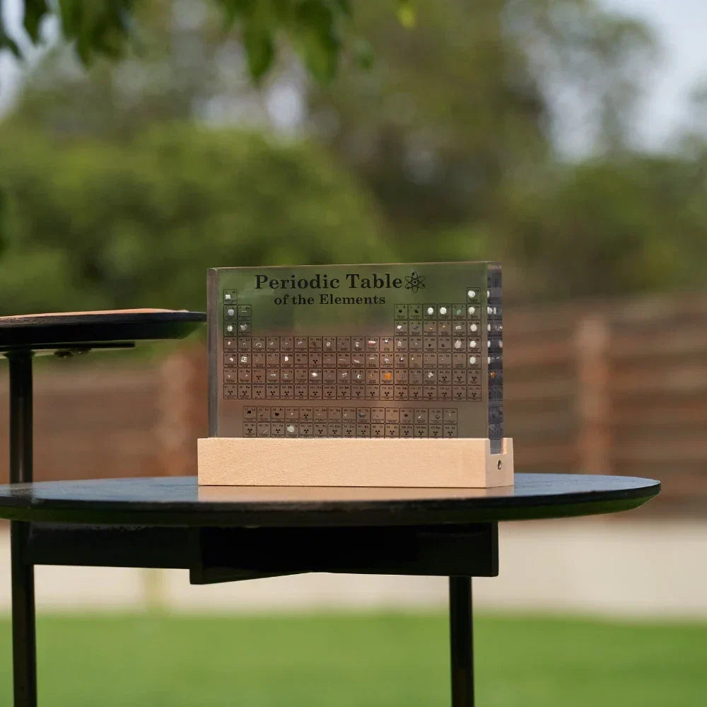 Periodic Table Element Display with Real Specimens – Educational Science Decor for Classroom, Office & Home