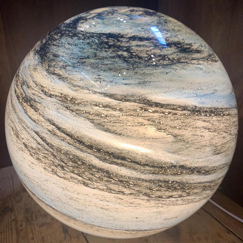 USB Moon Sphere Accent Light 6-Inch Glass Orb 16-Color LED Bedside Nightlight for Bedroom Desk Shelf Ambient Glow Decor Touch Control Rechar