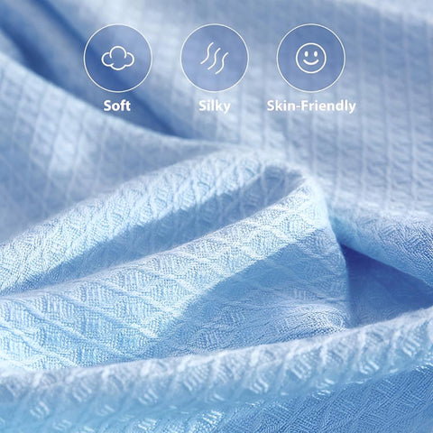 Cooling Throw Blanket for Bed, Bamboo Cooling Blanket for Hot Sleepers, Lightweight Plaid Travel Blanket for Couch