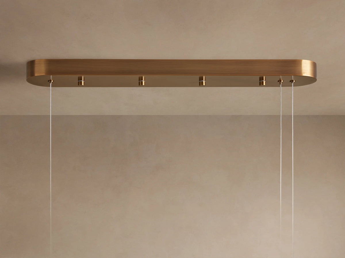 Linear Alabaster Stone Chandelier with Integrated LED – Modern Overhead Dining Room Island Light Fixture for Kitchen Contemporary Ceiling