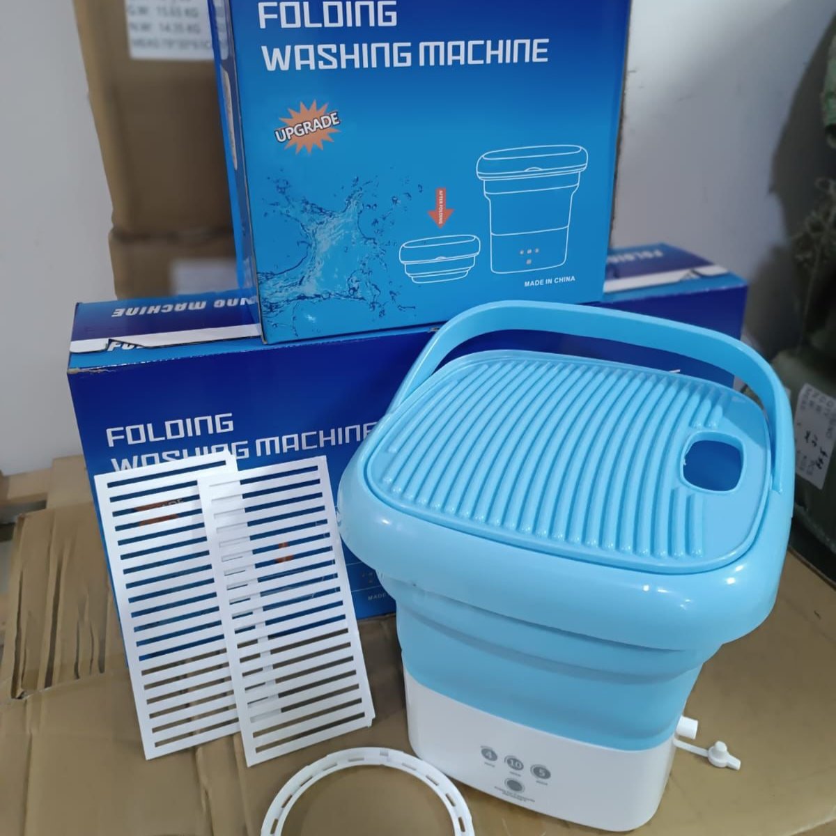 Portable Mini Washing Machine 0.8 gal Collapsible Bucket Washer for Travel Camping Dorm – 3 Cycle Modes Plus Spin – 3.3 lb Lightweight