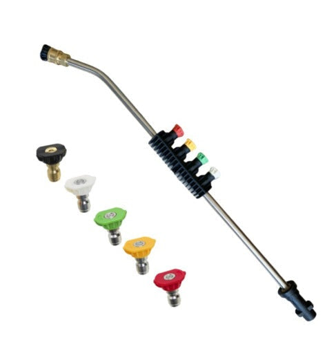 Telescoping Pressure Washer Extension Wand with Professional Spray Nozzles for High-Reach Cleaning — Adjustable Length Pole Kit for Roofs, G