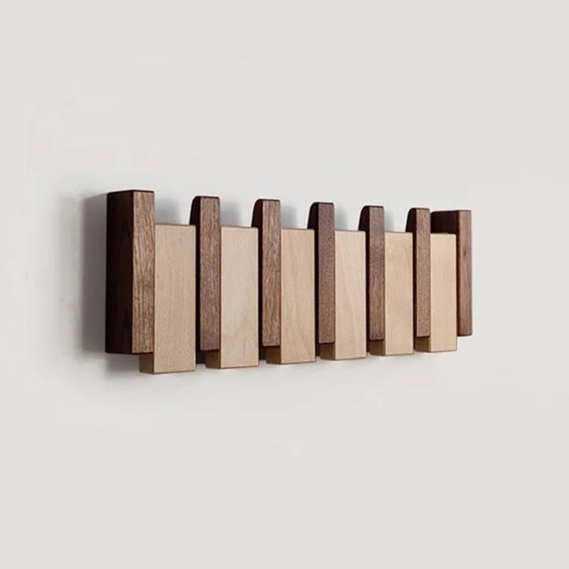 Ortekor Elegant Wooden Coat Rack Stand with Foldable Hooks | Space-Saving Design for Stylish Interiors