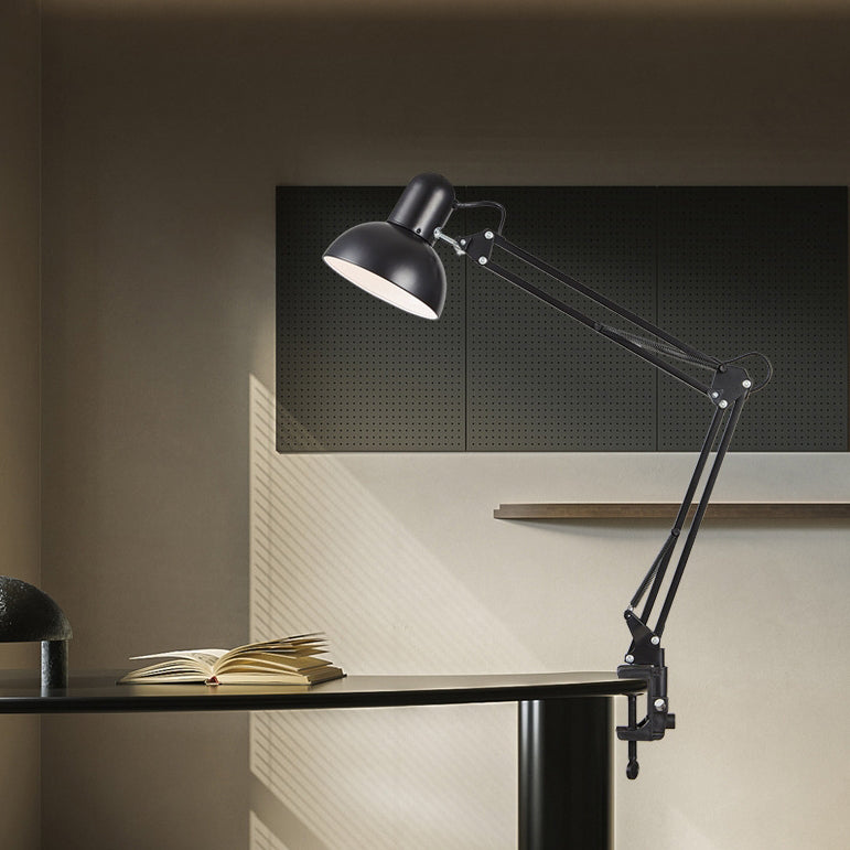 Sleek Metal Desk Lamp with E26 Socket for Bedroom, Office & Study – Adjustable Reading Light for Modern Interiors