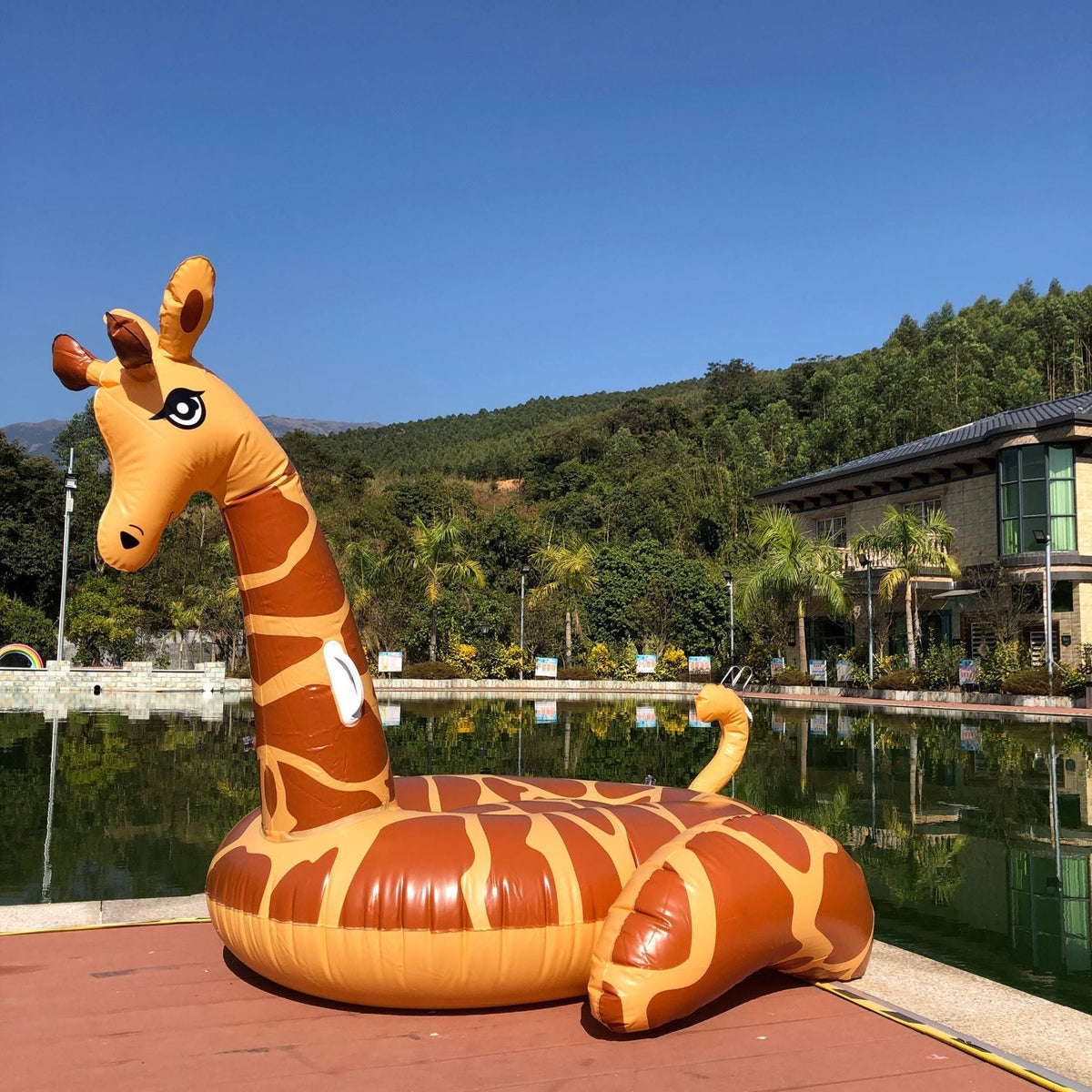 Ortekor Summer Fun | Unisex Inflatable Giraffe Pool Float with Durable PVC | Eye-Catching Design for Pool Adventures