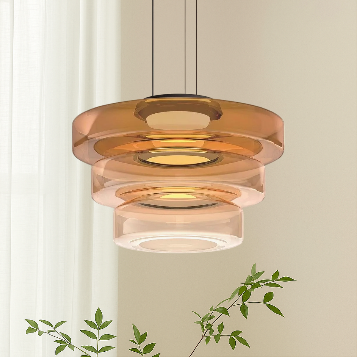 Handcrafted Glass Globe Ceiling Light 18 Inch Green for Dining Room Kitchen Island Modern Minimalist Adjustable Pendant Fixture E27 Socket