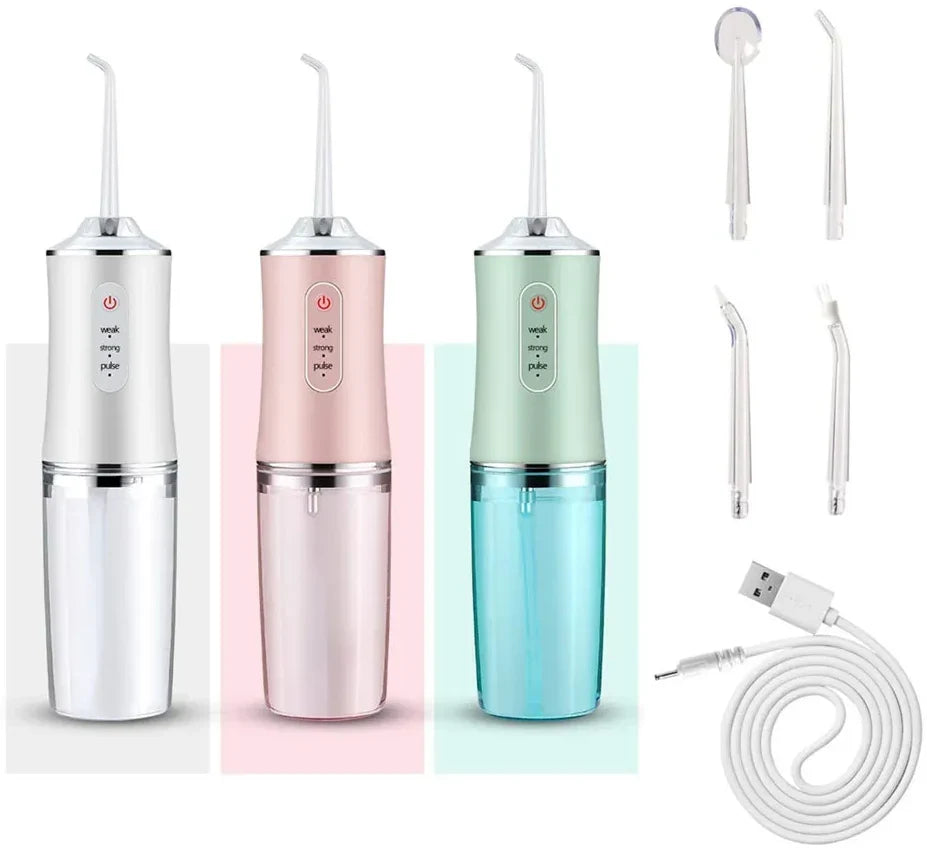 Water Flosser Cordless Rechargeable 220ml Tank Multi-Tip