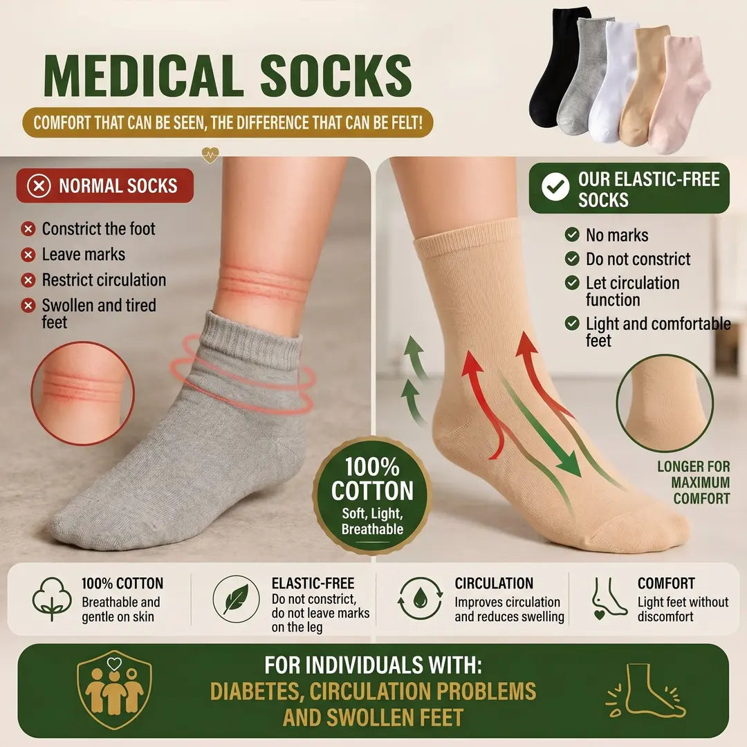 Socks For Sensitive Feet Seamless & Non-Binding