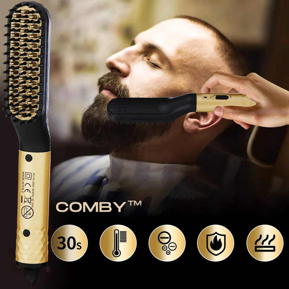 Beard & Hair Straightening Comb Ceramic Ionic Fast-Heating