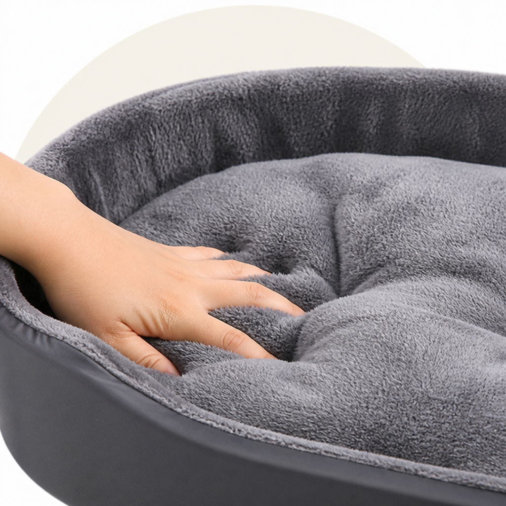 Ortekor Short-Plush Polyester Oval Dog Bed
