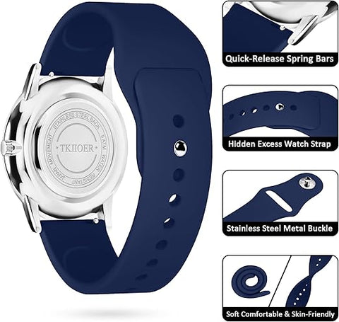 Analog Watch with Luminous Dial, Waterproof Watch with Second Hand for Nurses, Gift for Nurse and Medical Student