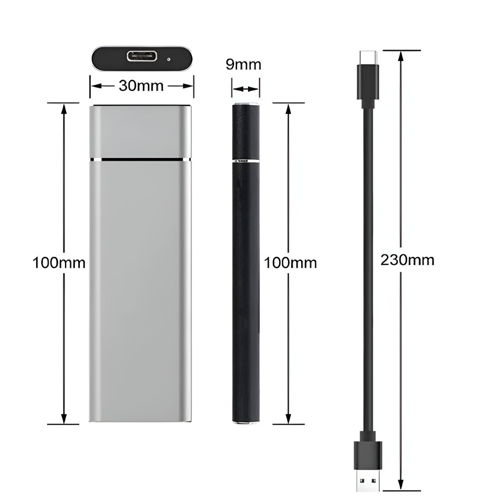 Portable USB External Hard Drive with 500GB Capacity & Slim Aluminum Design for Easy Storage