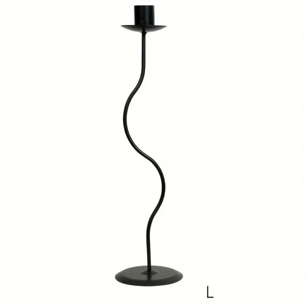 Sable Candle Holder - Sculpted Iron, Vintage Elegance