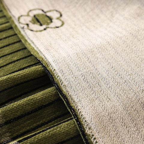 Cameron Sofa Cover - Breathable Chenille, Floral and stripe Embroidery