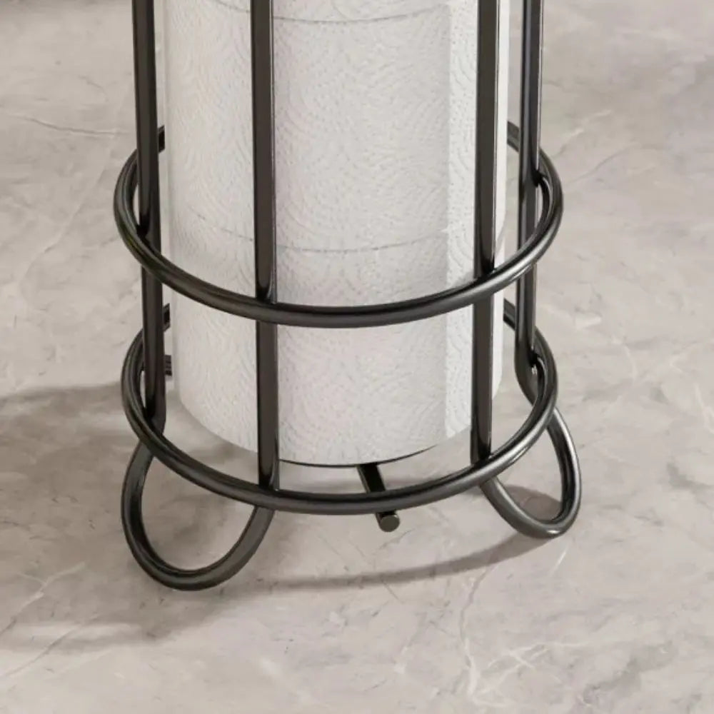 Freestanding Toilet Paper Holder Stand – Vertical Chrome Bathroom Storage Organizer for Spare Rolls | Modern Space-Saving Design