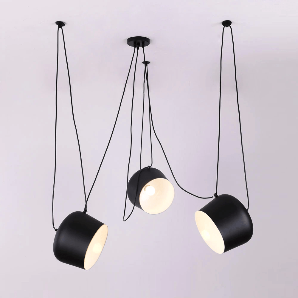 Modern Black Pendant Light with Drum Design | Stylish Kitchen Pendant Lighting for Ambient Illumination