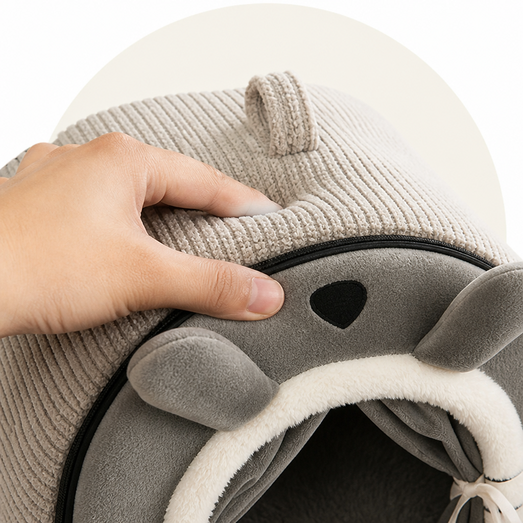 Ortekor Fleece Dome & High-Rebound Foam Pet House (Removable Cover)
