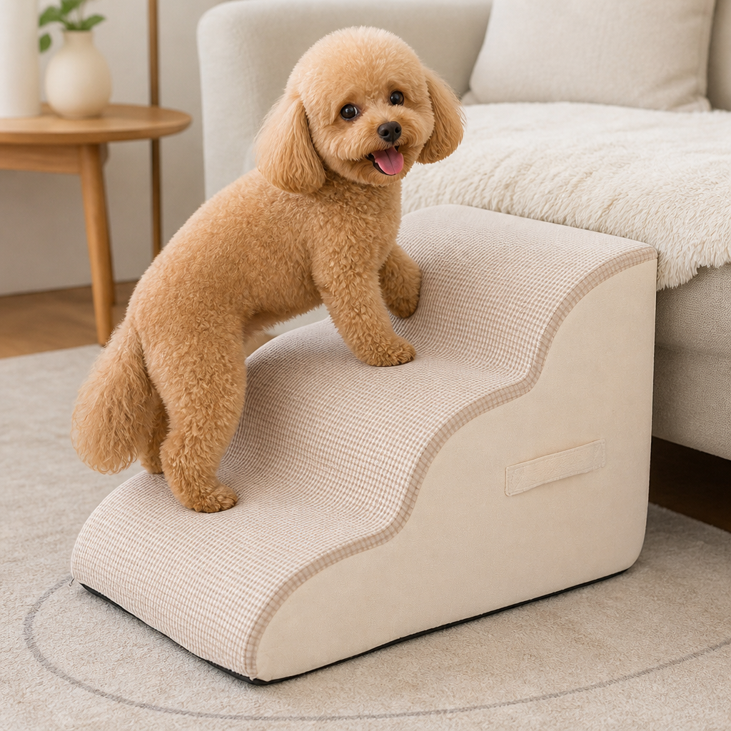Ortekor Senior-Friendly Soft Foam 3-Step Pet Stairs