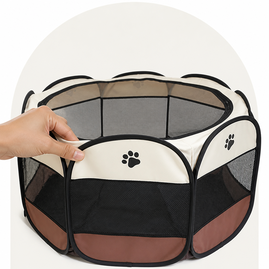 Ortekor Waterproof & Scratch-Resistant Foldable Cat Playpen (Octagonal)
