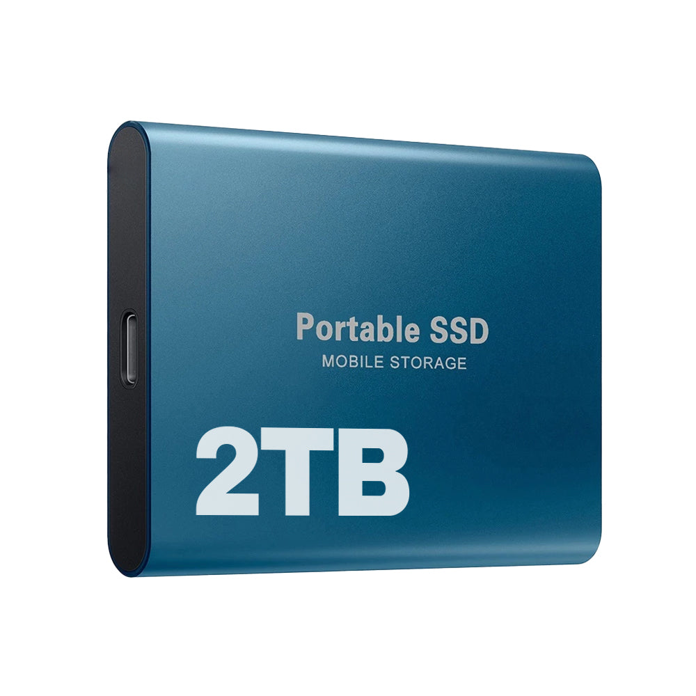 Portable External SSD Drive High-Speed USB-C Storage for Laptops PCs Mac Backup Fast Data Transfer Shock-Resistant Compact Design