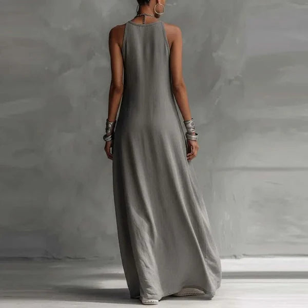 VACAYLUXE – Women’s Long Boho Dress with Relaxed Pocket Design