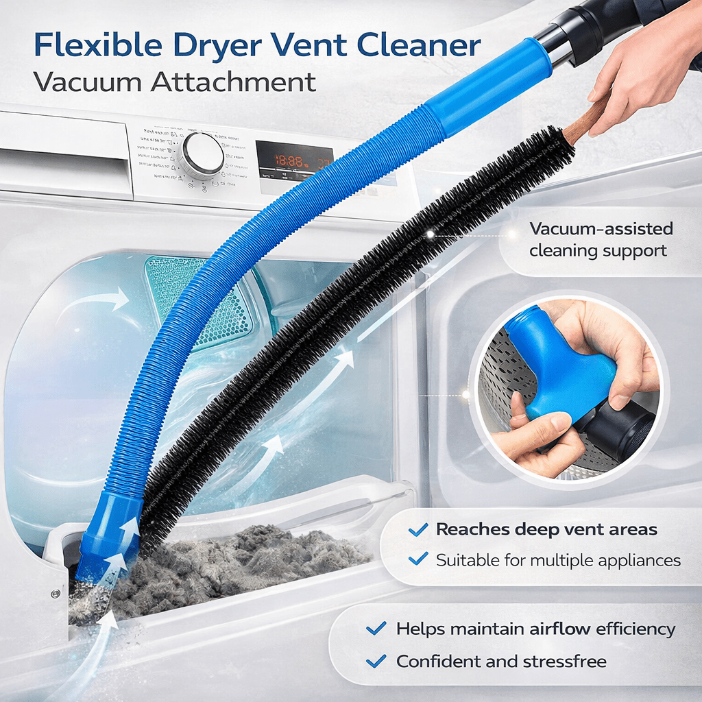 Lint Eliminator | Flexible Dryer Vent Cleaning Tool with Extended Reach | Efficient Lint Removal for Peak Dryer Performance