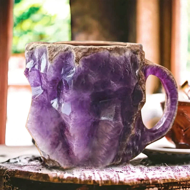 Geometric Crystal Glass Coffee Mug 12 oz Luxury Faceted Diamond Design Tea Cup for Home Office Kitchen Daily Use Hot Cold Beverages