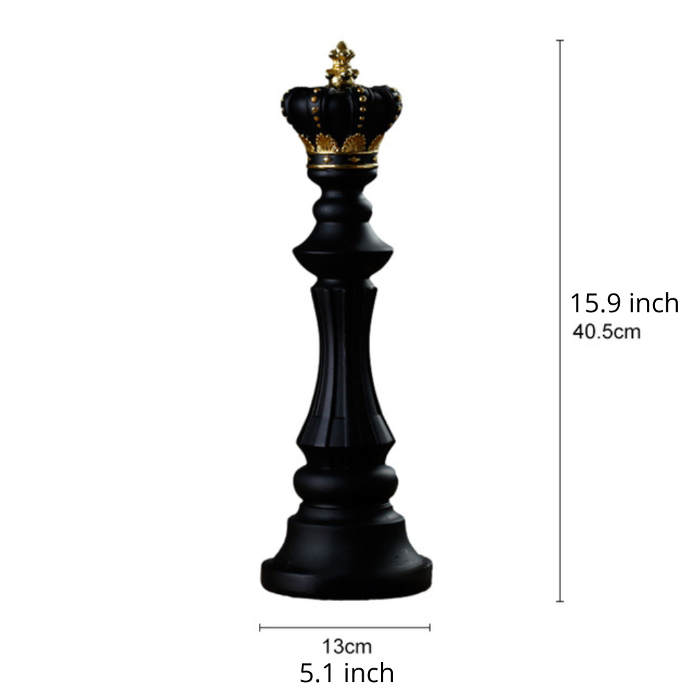 Handcrafted Resin Chess Statue Collection – King, Queen, Knight in Various Sizes for Elegant Home Decor