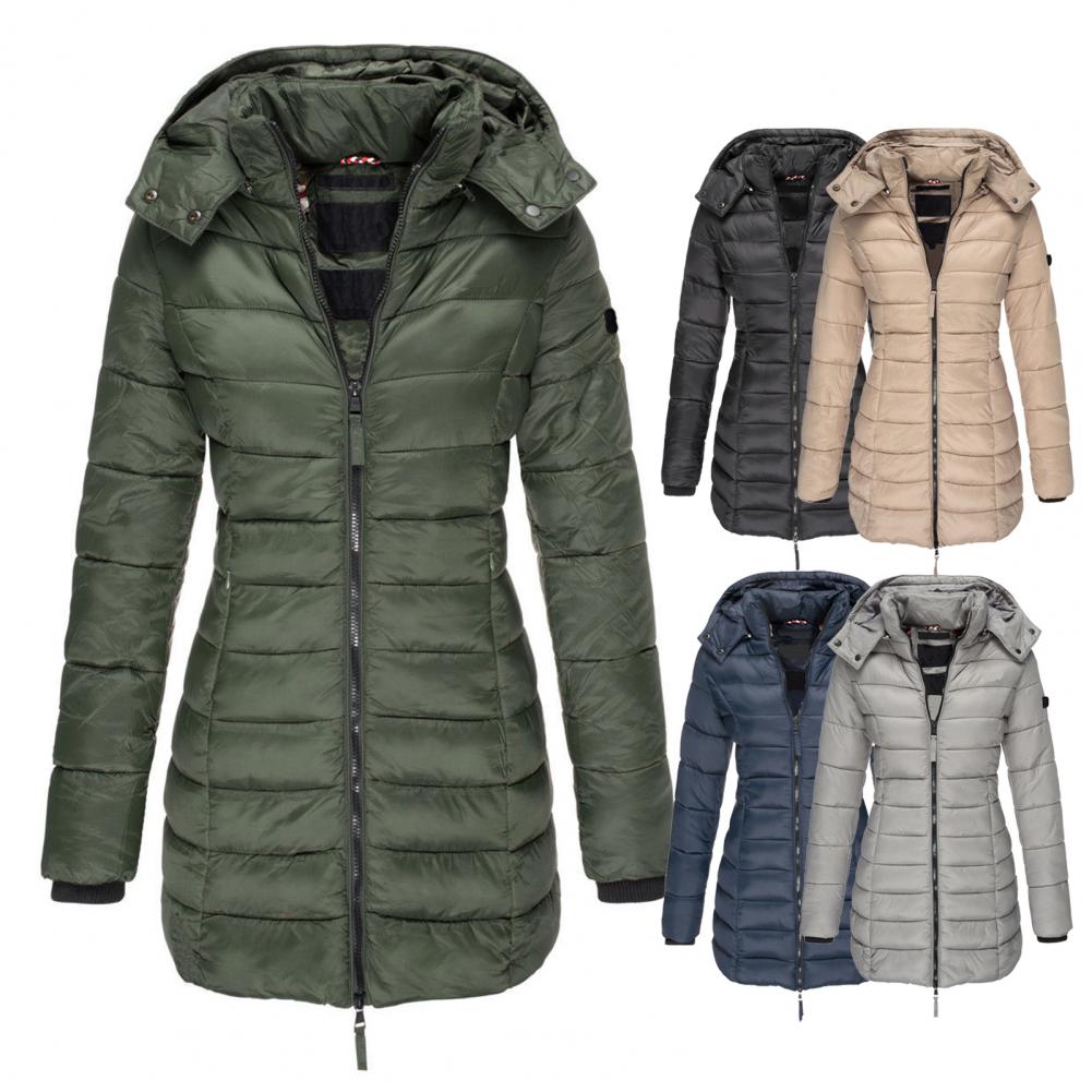 Women's Hooded Trench Coat – Oversized Warm Jacket for Fall Winter Spring – Water-Resistant Long Windbreaker