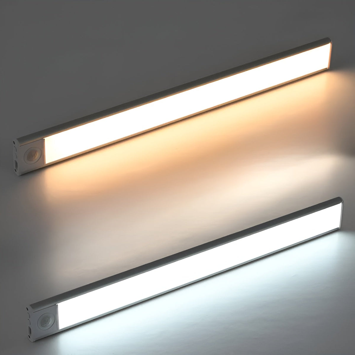 Motion Sensor Under Cabinet LED Light Bar Rechargeable Wireless for Kitchen Closet Wardrobe USB-C Aluminum White 12-16 Inch Slim Profile