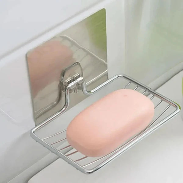 SOAP SHELF – Wall-mounted stainless steel soap rack with drainage design for clean and organized bathroom storage