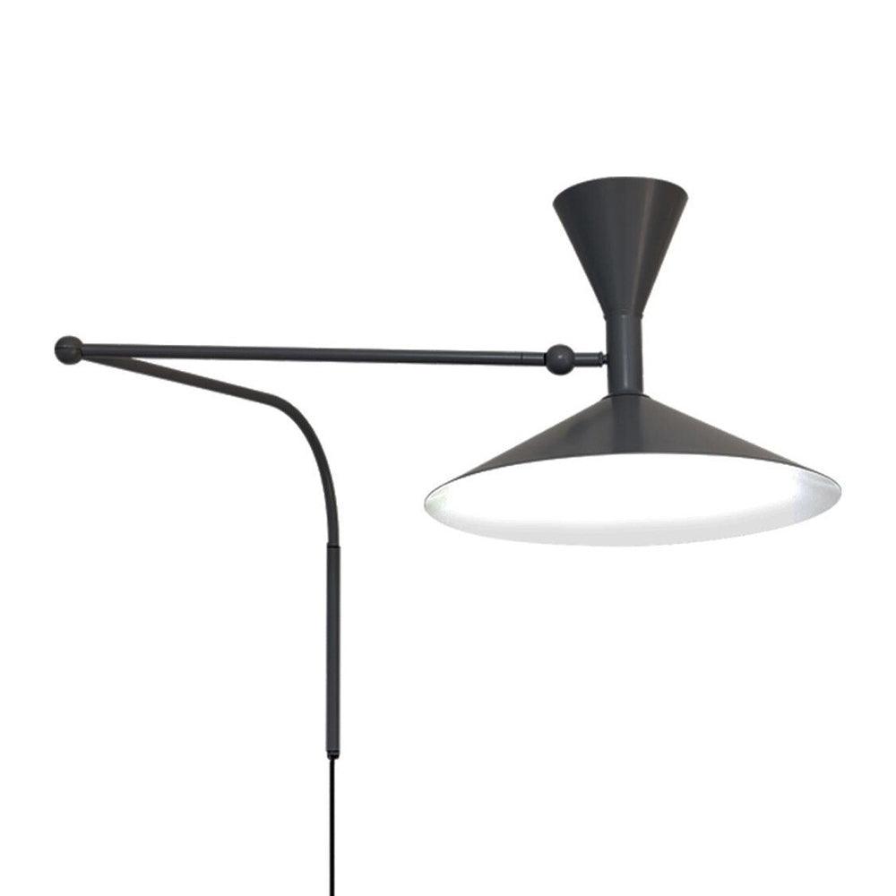 Swing Arm Wall Sconce with 18 in Adjustable Reach Plug-In Bedside Lamp for Reading Bedroom Office Task Lighting Metal Arm Mount Light Fixtur