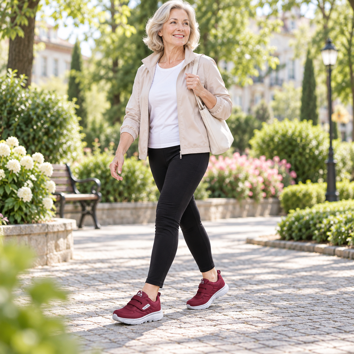 Adjustable Wide-Fit Walking Shoes for Swollen Feet – Hook-and-Loop Closure, Extra Roomy Toe Box & Cushioned Sole for All-Day Comfort