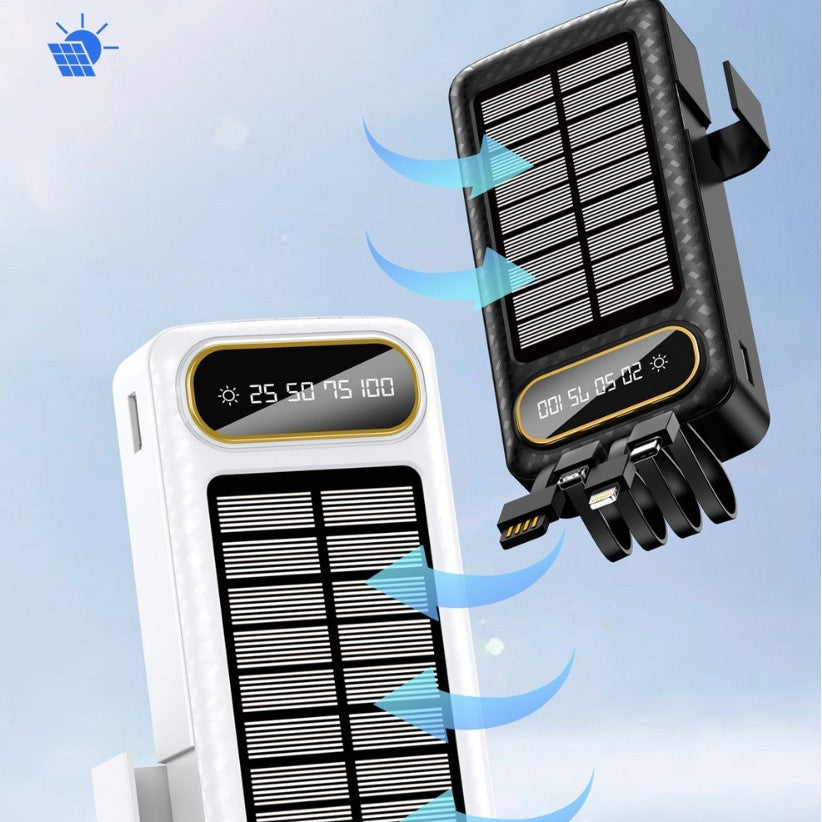 EcoCharge | Portable Solar Power Bank with 10000mAh Capacity & Digital Display | Multi-Device Charging for Outdoor Adventures