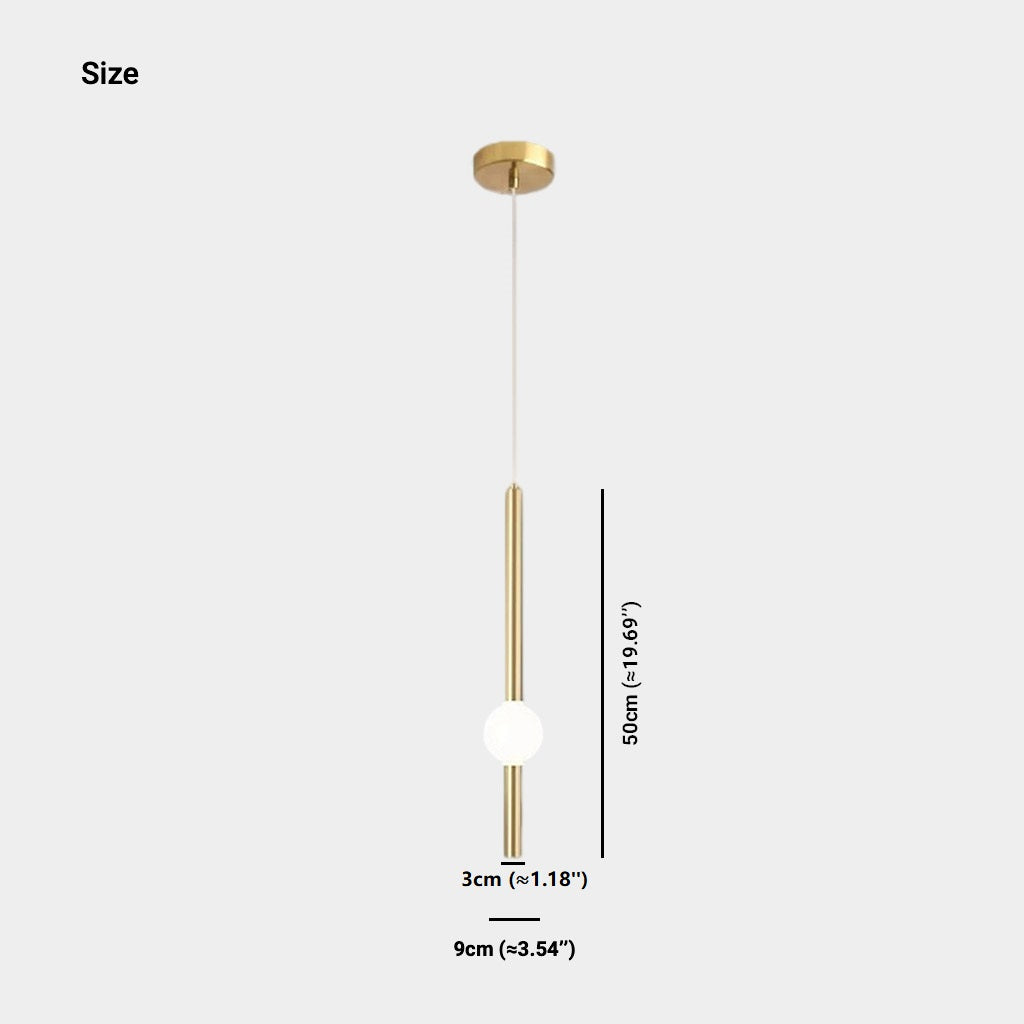 Linear Hanging Ceiling Light LED Iron Glass Tube Fixture Adjustable Height Bedroom Dining Room Kitchen Island Warm Neutral Glow 3.5 in Diame