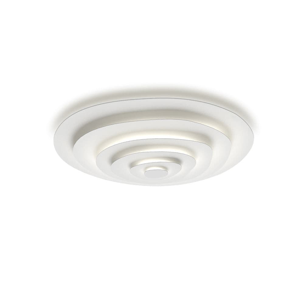 LED Flush Mount Ceiling Light 18.5 in White Metal Panel for Living Room Bedroom Dining Room Modern Low Profile Fixture Integrated Lighting