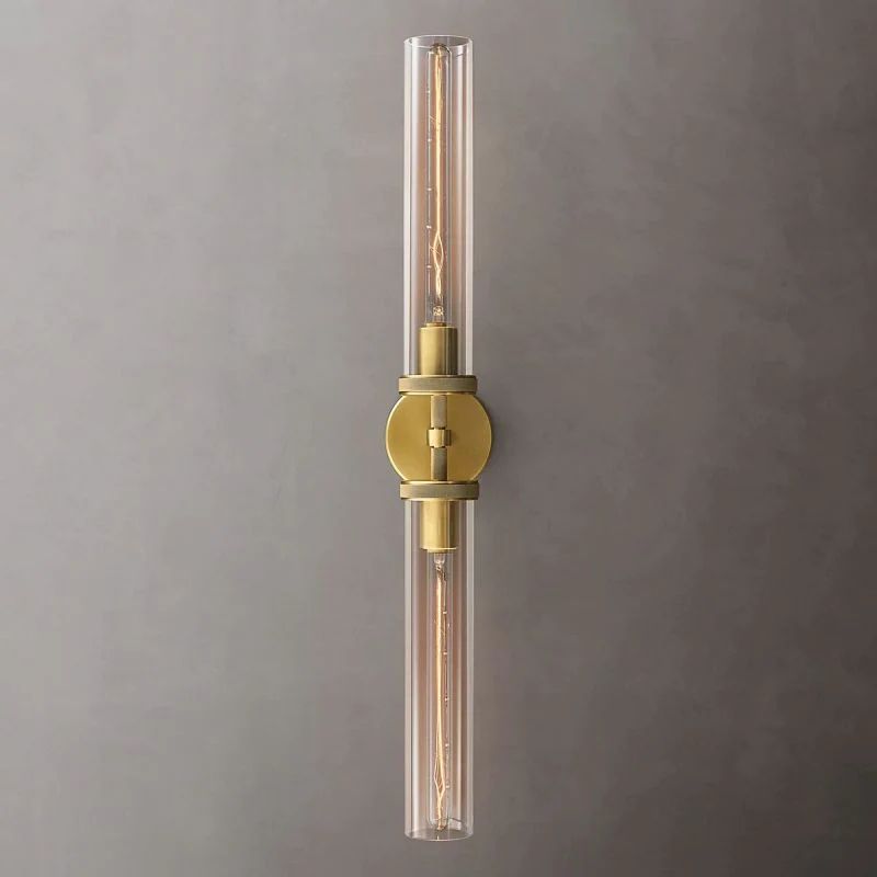 Industrial Linear Wall Light with Glass Hexagon Shade – Metal Hardwired Sconce for Hallway & Bedroom – Dimmable E26 Socket