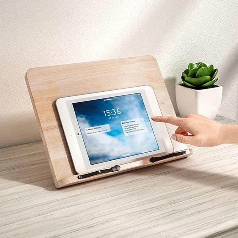 Pinewoodia Book Stand - Adjustable Pine Wood Reading Holder