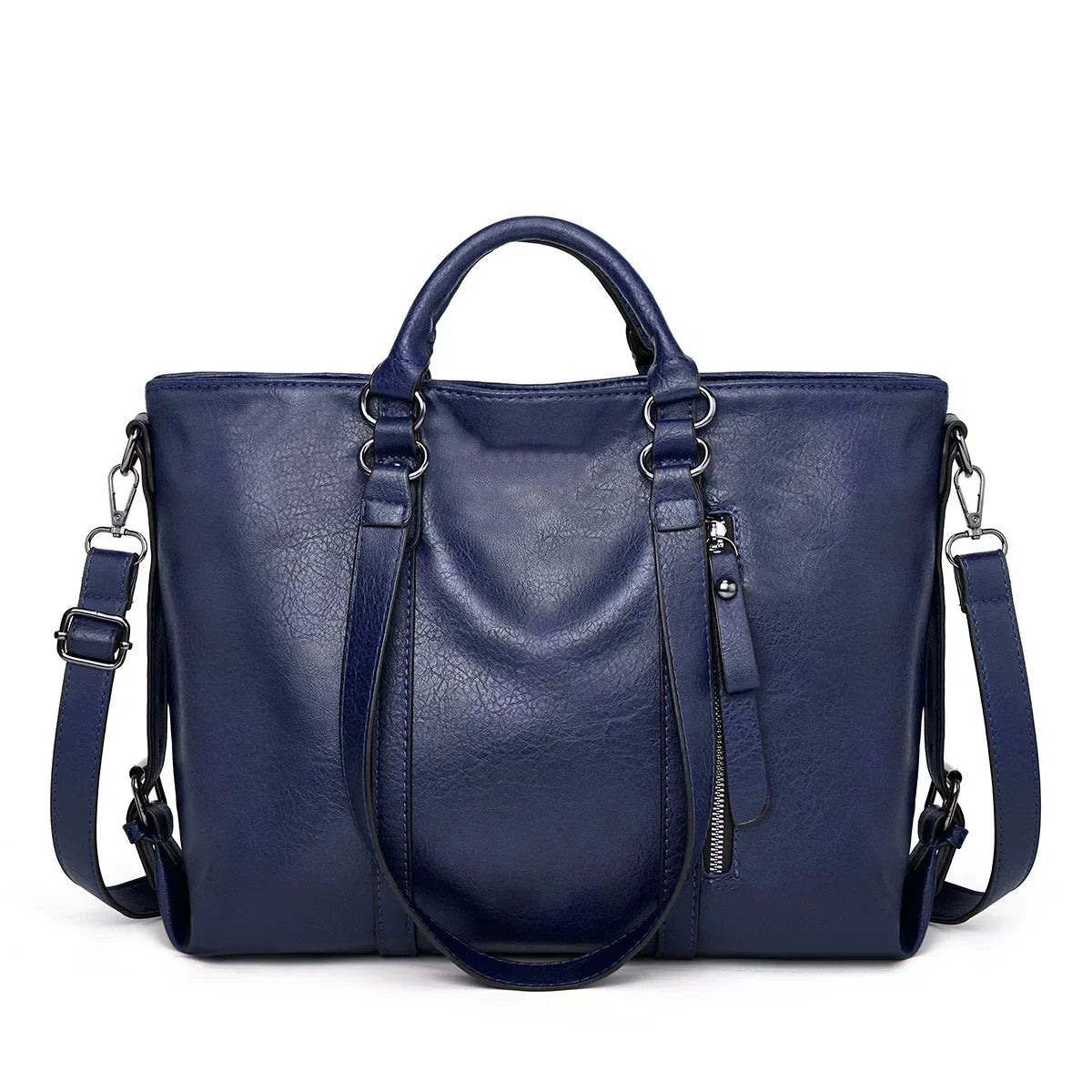 Spacious Leather Shoulder Bag for Women – Everyday Tote with Adjustable Strap & Interior Pockets for Work, Travel & Shopping