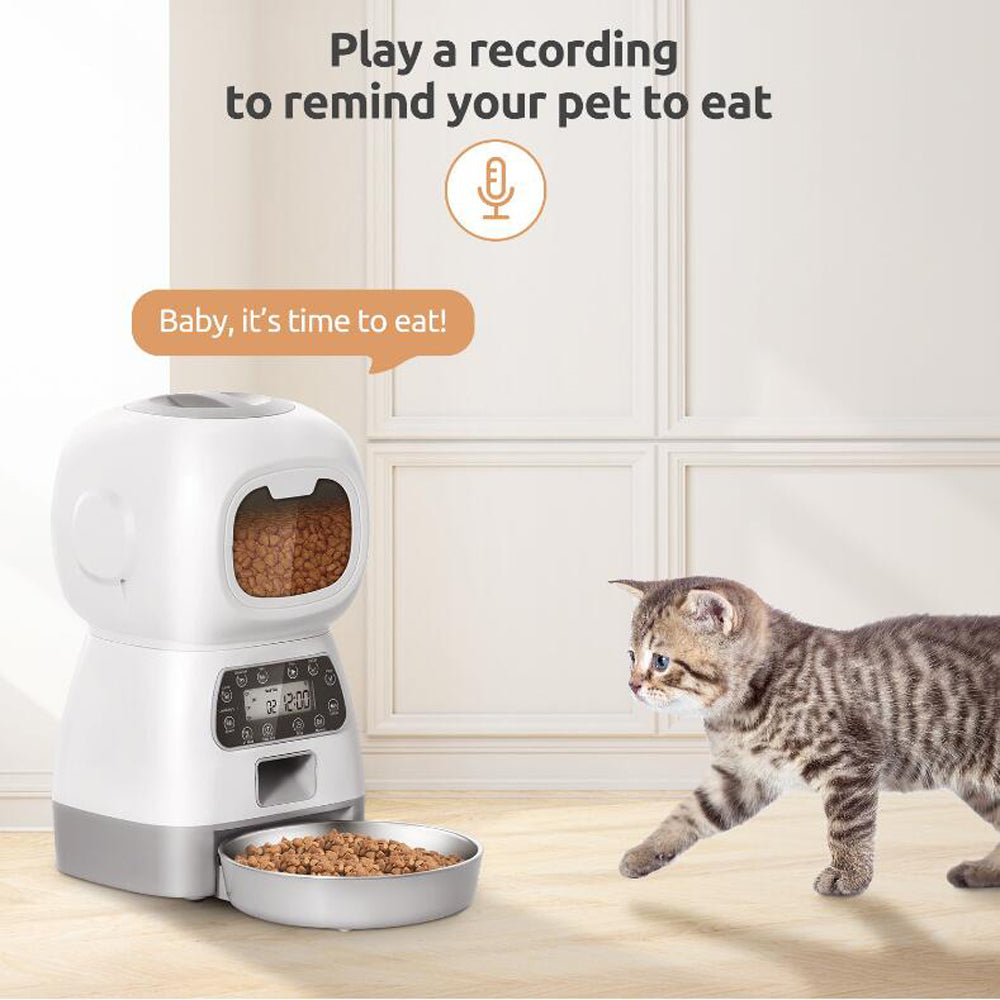 Smart Automatic Pet Feeder | Programmable Feeding Solution with Voice Recording for Happy Pets