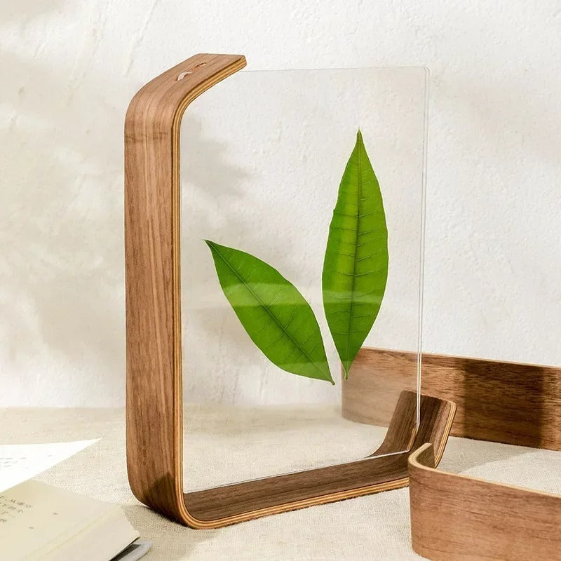 Picture Frame Double Sided, Wood Picture Frame with Acrylic Glass, Wooden Frame for Tabletop and Shelf Display