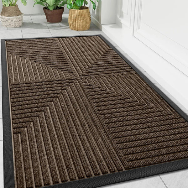 Mud Mat for Entryway, Heavy Duty Non Slip Floor Mat for High Traffic Areas, Waterproof Door Mat for Indoor Entrance