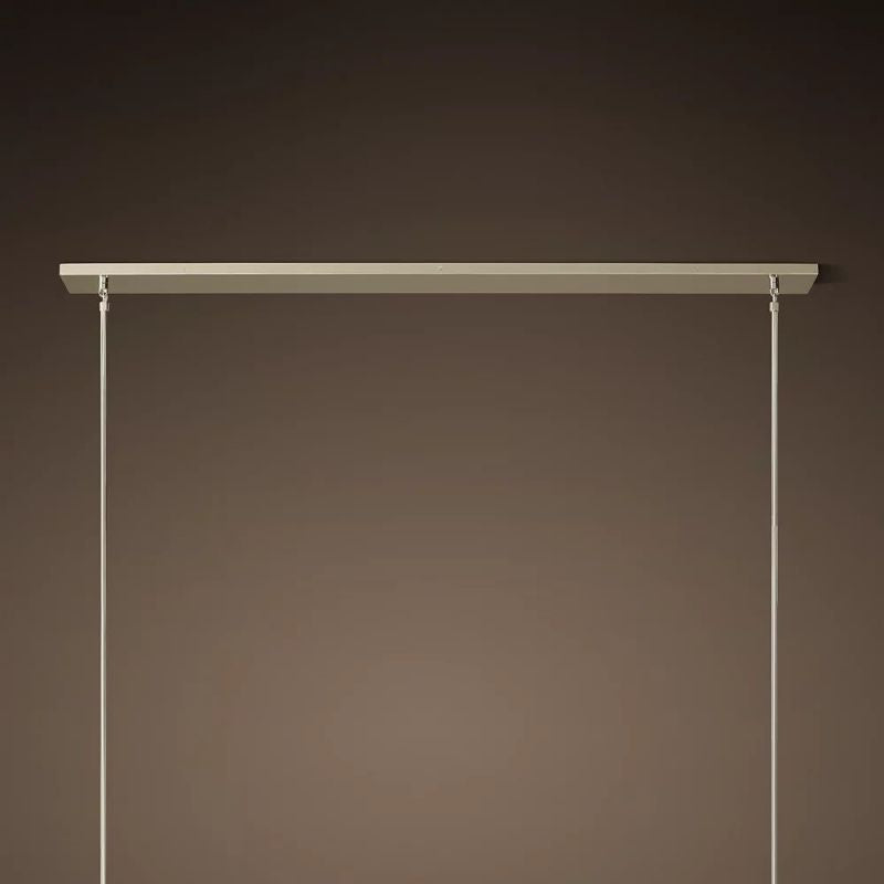 Linear Crystal Chandelier 60 Inch Brass 6-Light Dining Room Lighting Fixture Adjustable Height