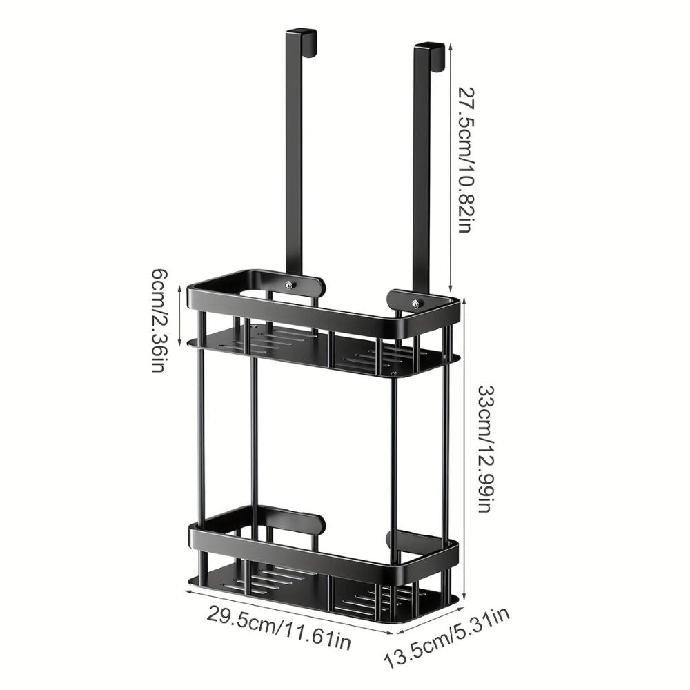 Sleek Shower Caddy - Stainless Steel, Space-Saving Organizer