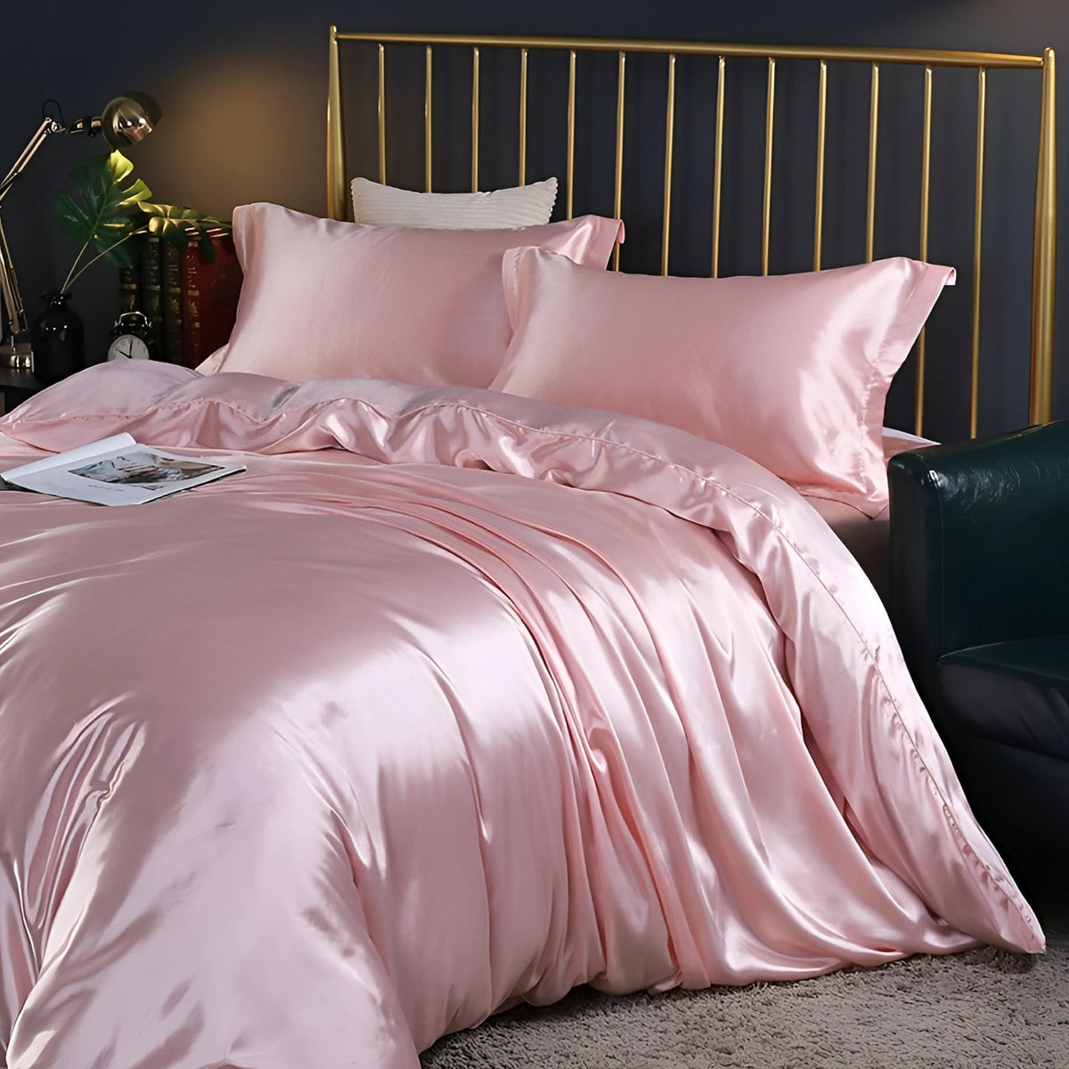 Ortekor Elegant Silk Bedding Set | Hypoallergenic Duvet Covers for Luxurious Comfort