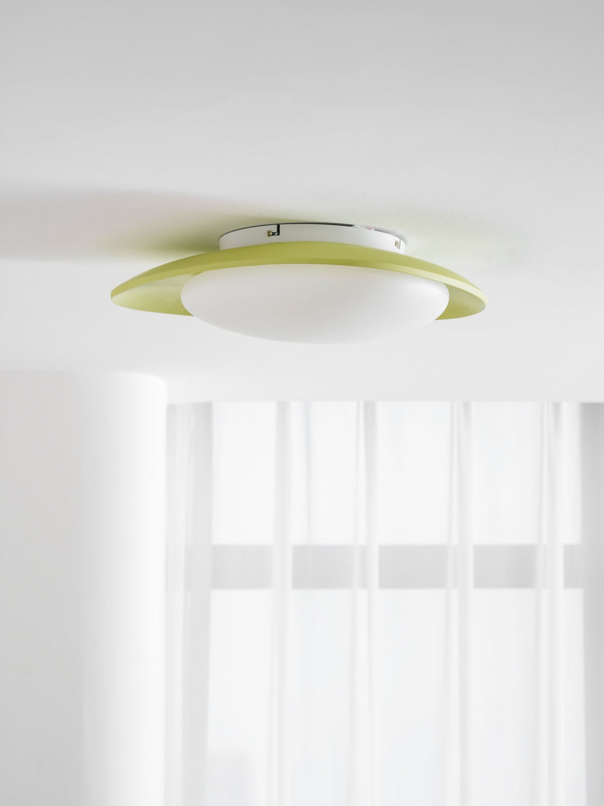 Oval Flush Mount LED Ceiling Light 18 in Green Resin for Living Room Bedroom Hallway Ambient Lighting Modern Home Decor