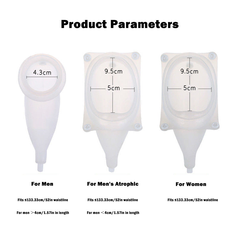 Portable Silicone Urinal Device for Adults — Unisex Travel Relief Solution with Adjustable Waist Strap for Camping, Road Trips & Emergencies